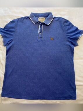 Burton Menswear London Large Blue Short Sleeve Polo